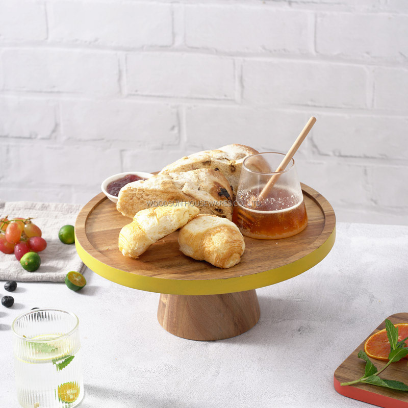 Woodsun Custom Wedding Wood Cake Plate Stand Manufacturer Snack Plate