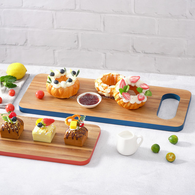 Woodsun NEW Colored Edge Alibaba B2B Acacia Wood Cutting Board China Manufacturer