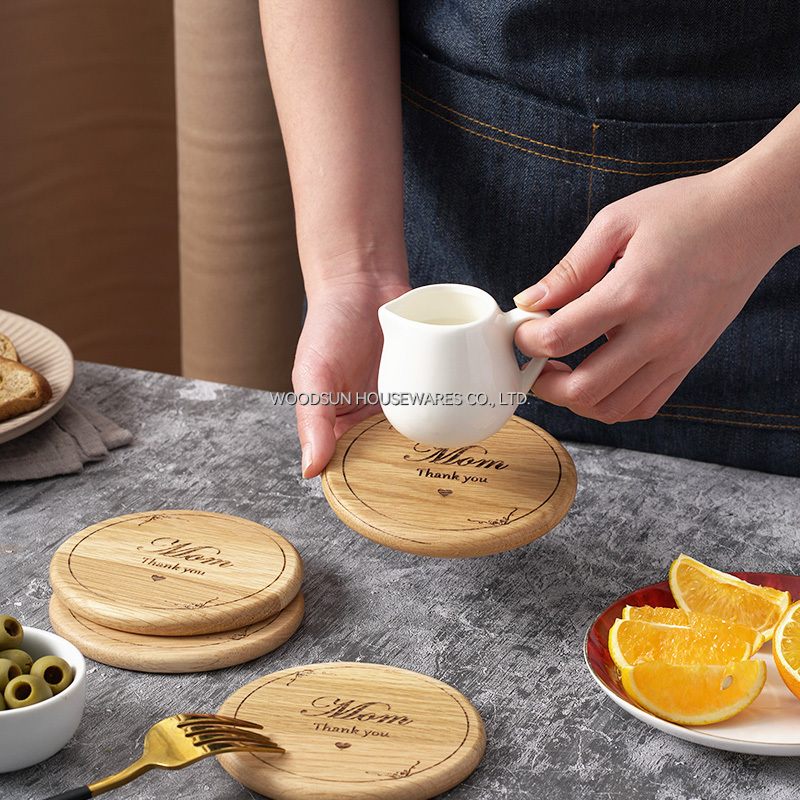 Woodsun 2025 OEM Sustainable Round Placemats Coffee Cork Coasters