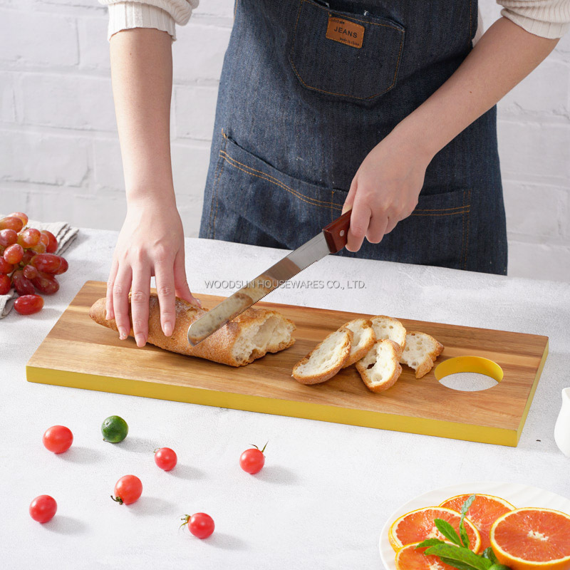 Woodsun NEW Colored Edge Wood Kitchen Ecofriendly Cutting Board