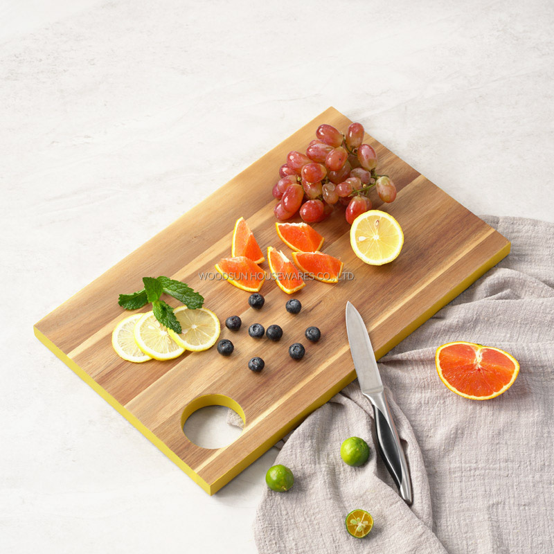 Woodsun NEW Colored Edge Wooden Restaurant Cutting Board Logo Manufacturer