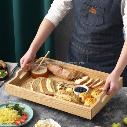 Woodsun Mother's Day Gift Wooden Food Trays Set Serving