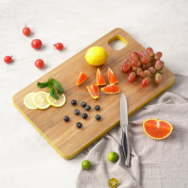 Woodsun NEW Colored Edge Pattern Wood Cutting Board Wholesale