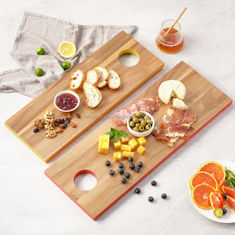 Woodsun NEW Colored Edge Wood Kitchen Ecofriendly Cutting Board