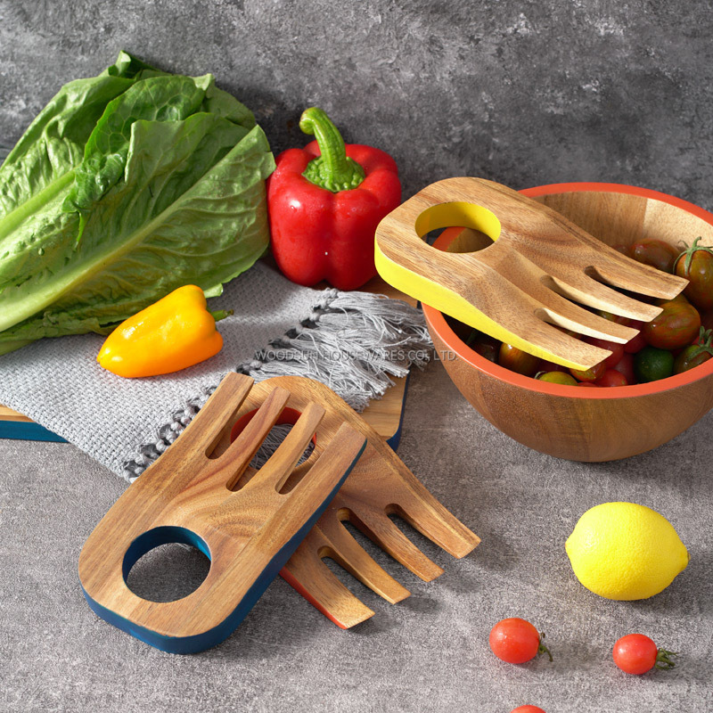Woodsun 2025 New Set of 2 Salad Hand Salad Mixing Comb Tool For Party
