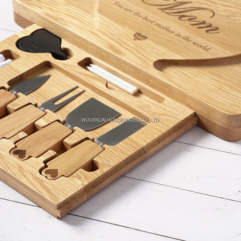 Woodsun Mother's Day Gift Wholesale Box Cheese Wooden Cheese Board Set