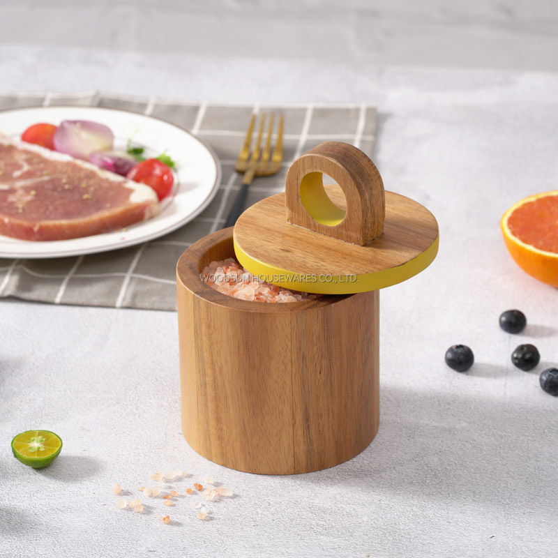 Woodsun Custom Manufacturer Sugar Salt Box Spice Wooden Canisters