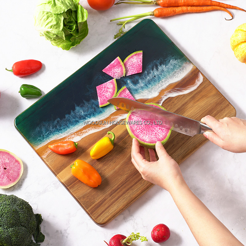 Woodsun 2025 Sea Wave Design Acacia Wood Cut Board