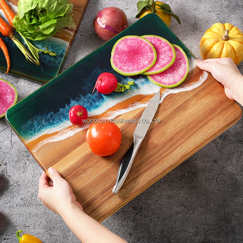 Woodsun 2025 Sea Wave Design Acacia Wood Cut Board