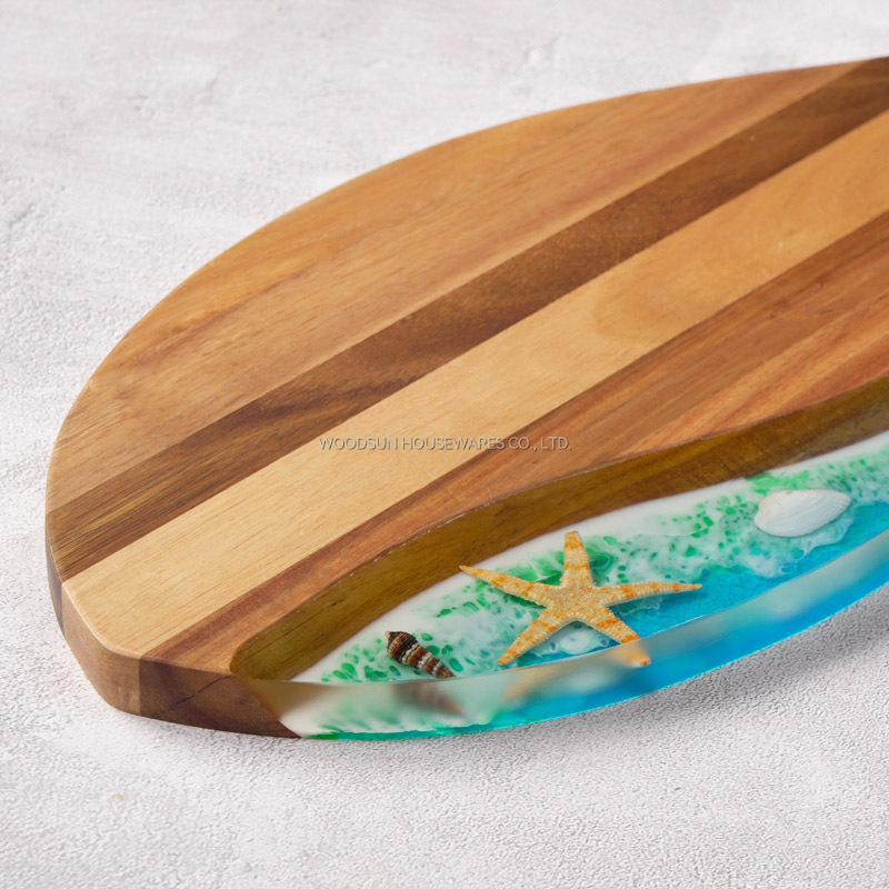 WOODSUN New Ocean Resin Series Whale Shaped Mini Small Cutting Boards