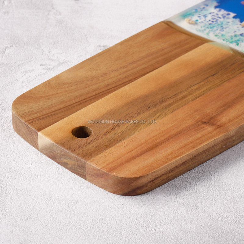 WOODSUN New Ocean Resin Series Acacia Wood Kitchen Wholesale Cutting Board