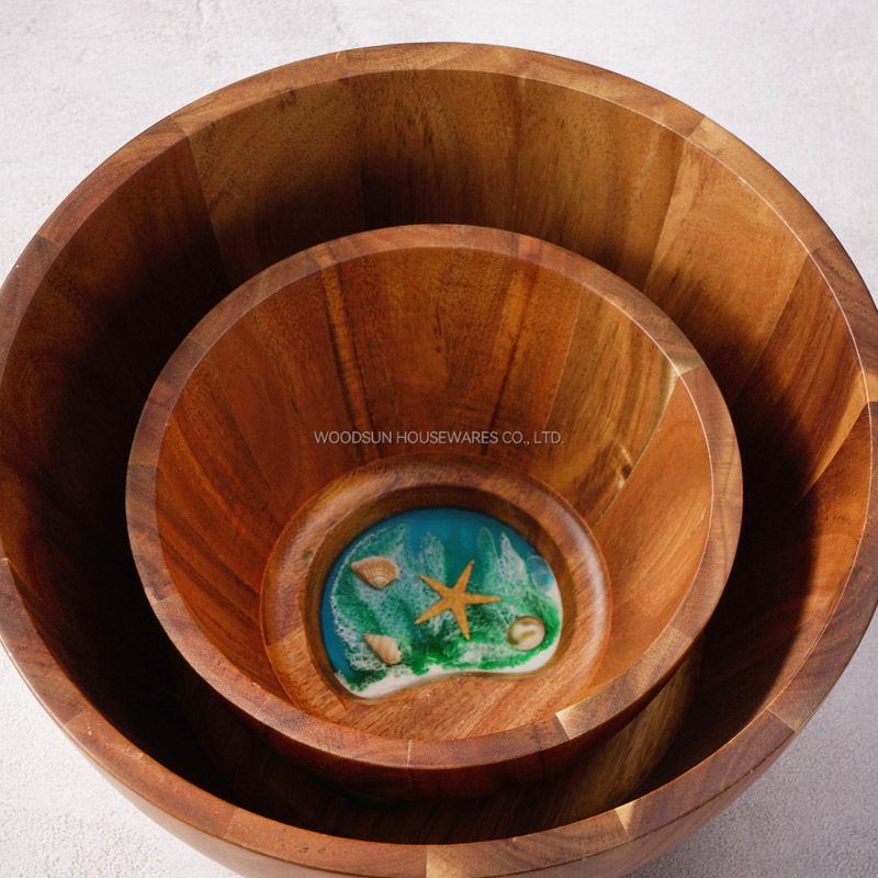 Woodsun 2025 New Products Big Salad Mixing Bowls Wood
