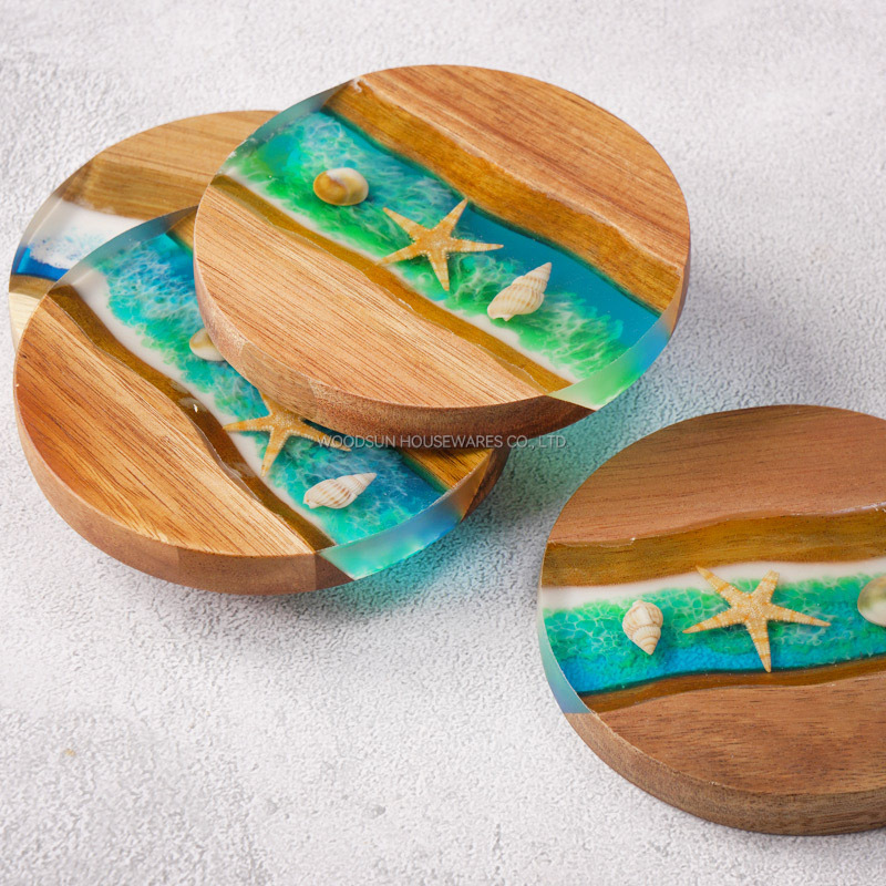 Woodsun Manufacturer 2025 Wooden Coaster Drink Custom Placemats Round Gift