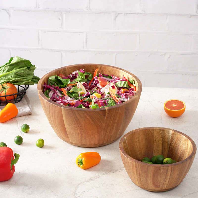 Woodsun 2025 New Products Big Salad Mixing Bowls Wood