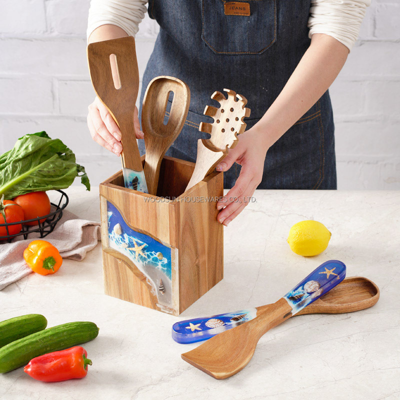 Woodsun Custom Manufacturer Spatula Spoon Utensil Kitchen Cooking Tools Sets