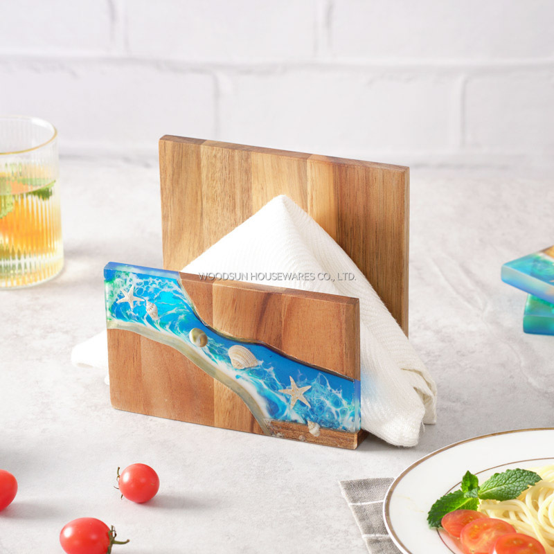 Woodsun New Kitchen Wooden Napkin Holder Tissue Box For Restaurant