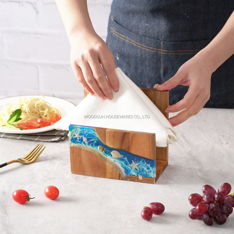 Woodsun New Kitchen Wooden Napkin Holder Tissue Box For Restaurant