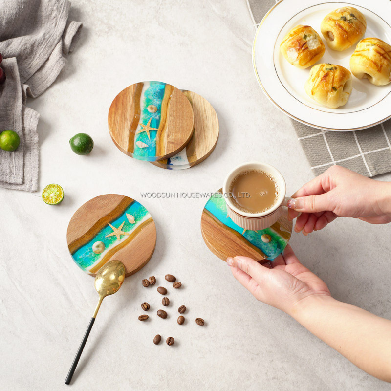 Woodsun Manufacturer 2025 Wooden Coaster Drink Custom Placemats Round Gift