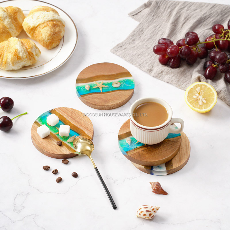 Woodsun Manufacturer 2025 Wooden Coaster Drink Custom Placemats Round Gift