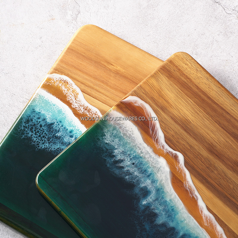 Woodsun 2025 Sea Wave Design Acacia Wood Cut Board