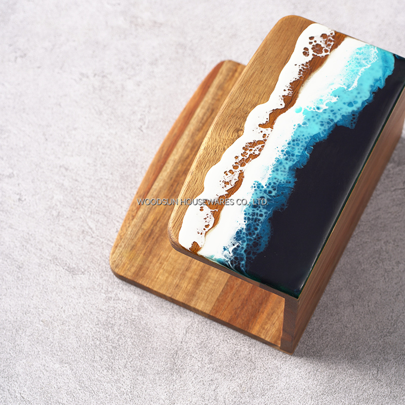 Woodsun Custom Sea Wave Design Napkin Holder Restaurant for Table