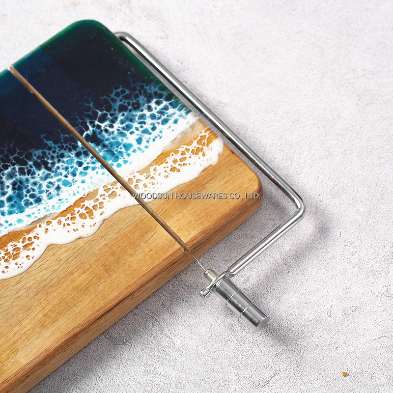 Woodsun Plato De Quesos Acacia Wood Cheese Board With Slicer