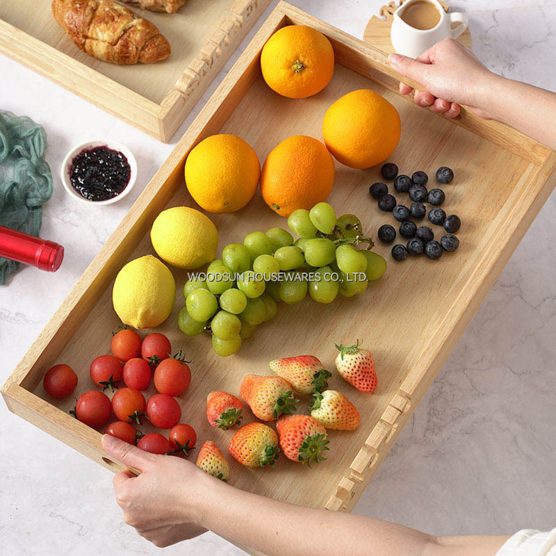 Woodsun Solid Lettering Vassoio Da Portata Bandeja De Madera Para Servir Trays Restaurant Wooden Serving Tray Wooden Plates