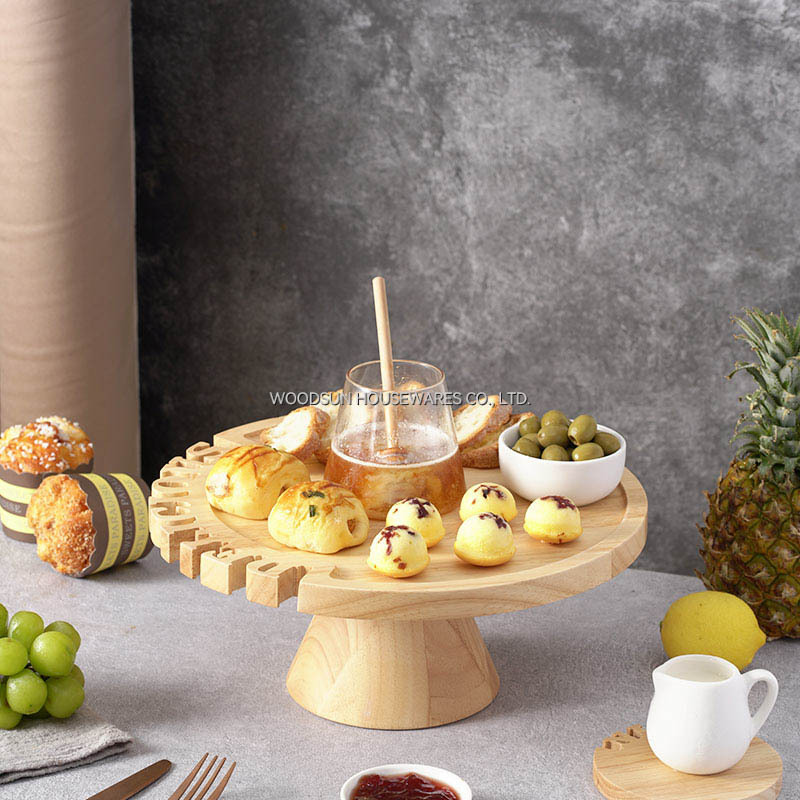 Woodsun Alzata Per Torta Puesto De Pasteles Kuchenstand Wooden Plates Cake Stand