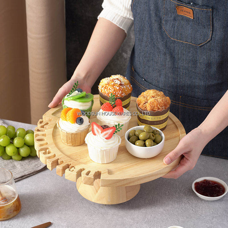Woodsun Alzata Per Torta Puesto De Pasteles Kuchenstand Wooden Plates Cake Stand