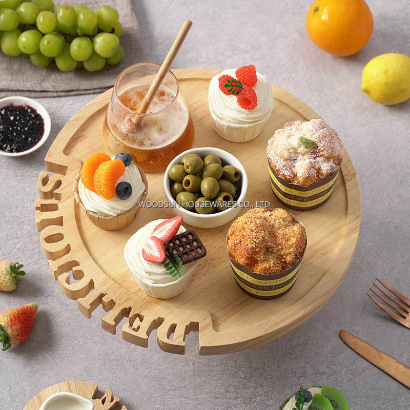 Woodsun Alzata Per Torta Puesto De Pasteles Kuchenstand Wooden Plates Cake Stand