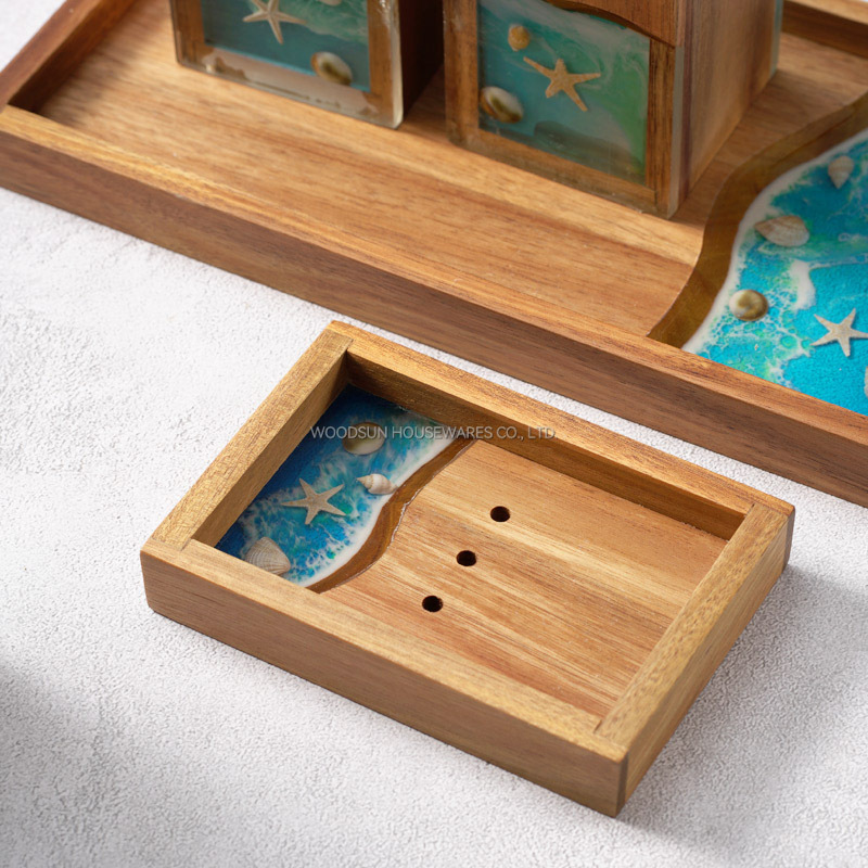 Woodsun Manufacturer Wooden Bathroom Products Bathroom Parts Accessories Set