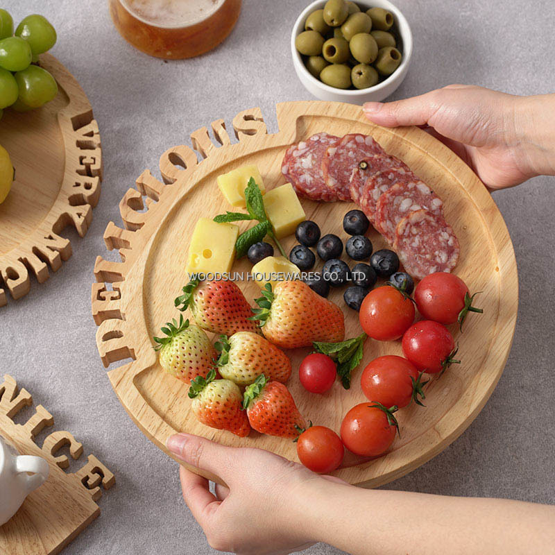 Woodsun Solid Lettering Holzplatten Plato De Madera Para Servir Wood Serving Plate