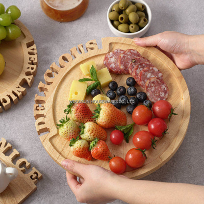 Woodsun Solid Lettering Holzplatten Plato De Madera Para Servir Wood Serving Plate