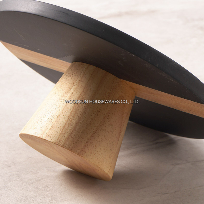 Woodsun New Design 2025 Black Marble Wooden Cake Stand Wedding Cakes Stand