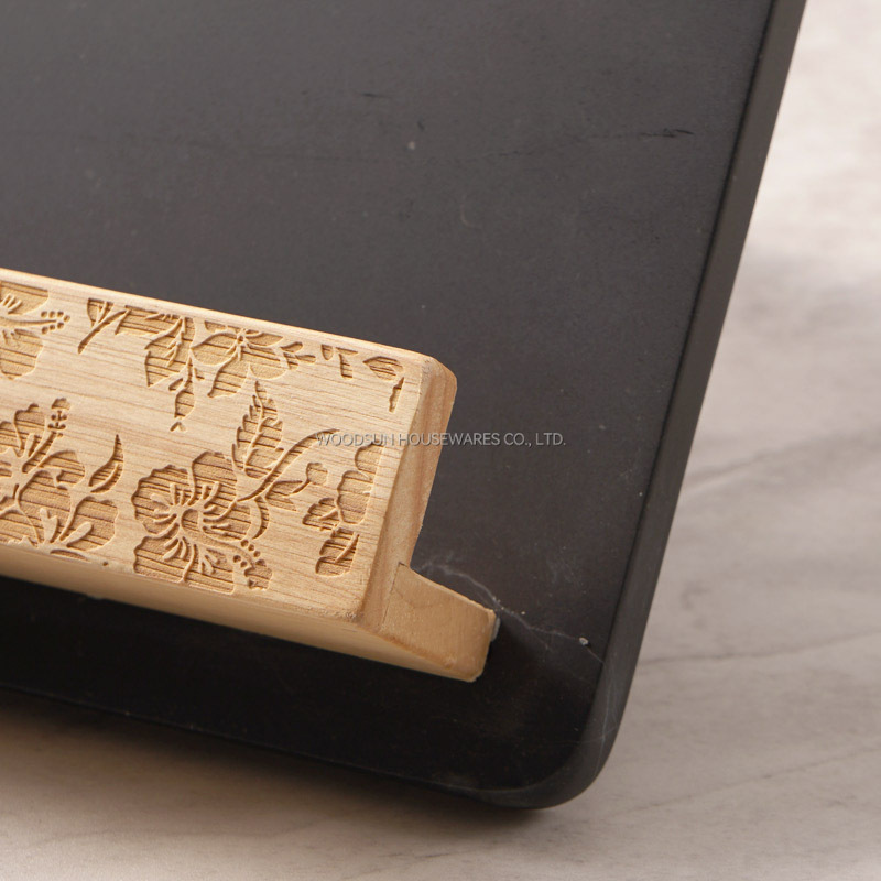 WOODSUN Wooden Cookbook Stand Recipe Book Holder for Display Rack Farmhouse Cook Books Shelf for Kitchen Counter