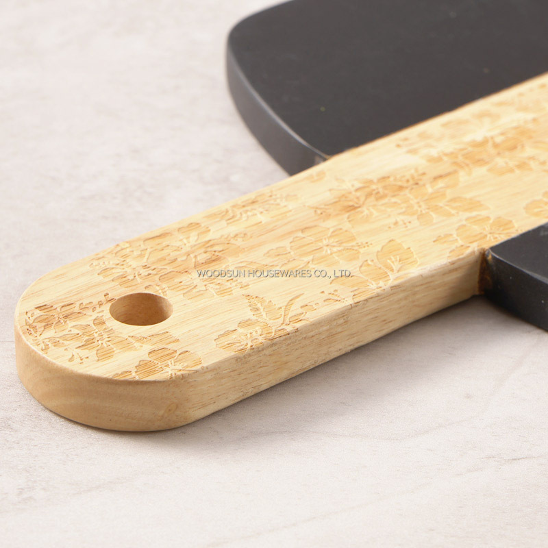 WOODSUN Custom Manufacturer Laser Pattern 2025 Combination Rubber Marble Wood Cutting Board