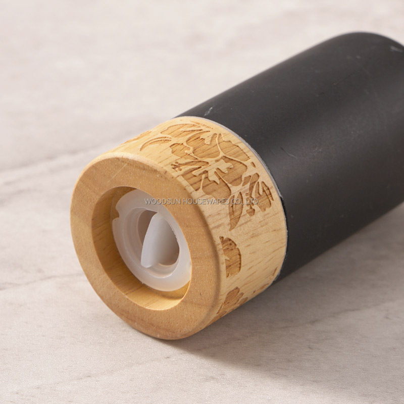 Woodsun Manufacturer Laser Engraving Rubber Wood Commercial Marble Salt Shaker