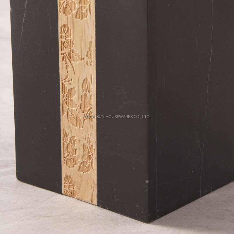 Woodsun Kitchen Marble Wood Utensils Set Cooking Tools Utensilios Holder Spoon Spatula Holder