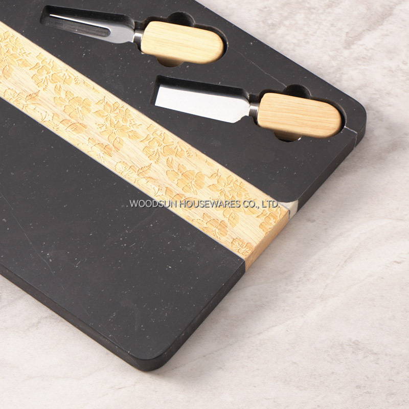 Woodsun Manufacturer Kitchen Party Custom Charcuterie Cheese Knife Board Marble