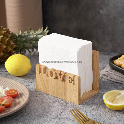 Woodsun Manufacturer Alibaba 2025 Serviettenhalter Wood Napkin Holder Tissue Box