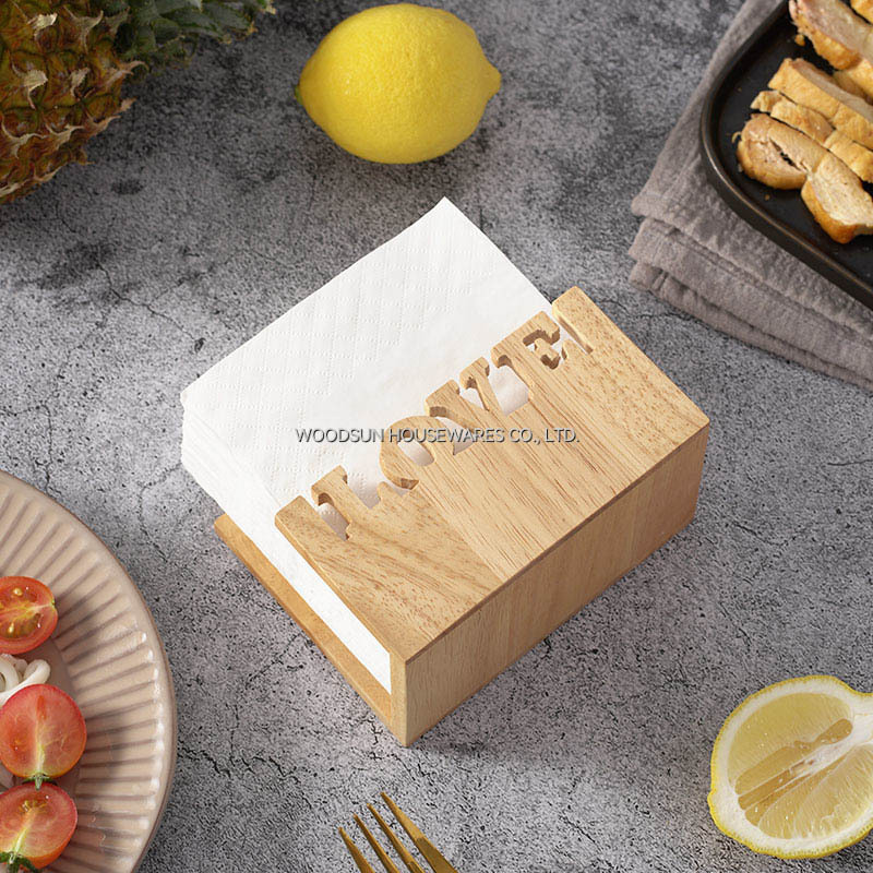 Woodsun Manufacturer Alibaba 2025 Serviettenhalter Wood Napkin Holder Tissue Box