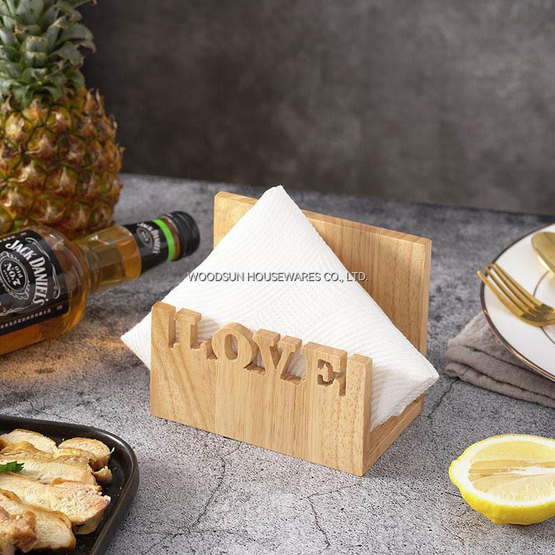 Woodsun Manufacturer Alibaba 2025 Serviettenhalter Wood Napkin Holder Tissue Box