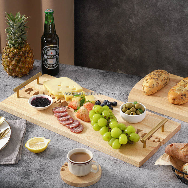 Woodsun Solid Lettering New Product 2025 Popular Wooden Food Serving Trays Restaurant