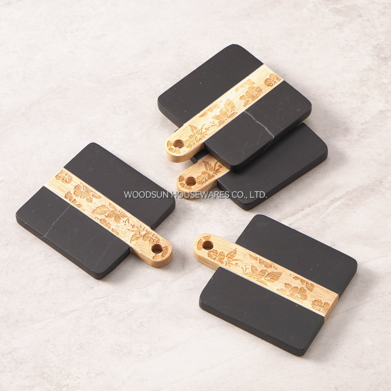 Woodsun 2025 Gift Marble Wood Coaster Natural Mug Coaster Woody