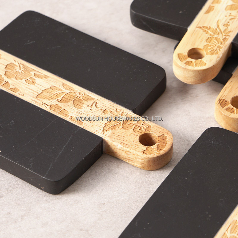 Woodsun 2025 Gift Marble Wood Coaster Natural Mug Coaster Woody