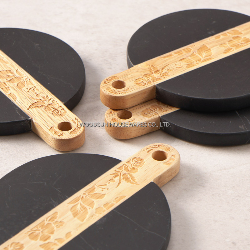 Woodsun 2025 Gift Marble Wood Costom Coasters Mat For Cup