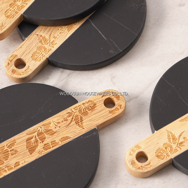 Woodsun 2025 Gift Marble Wood Costom Coasters Mat For Cup