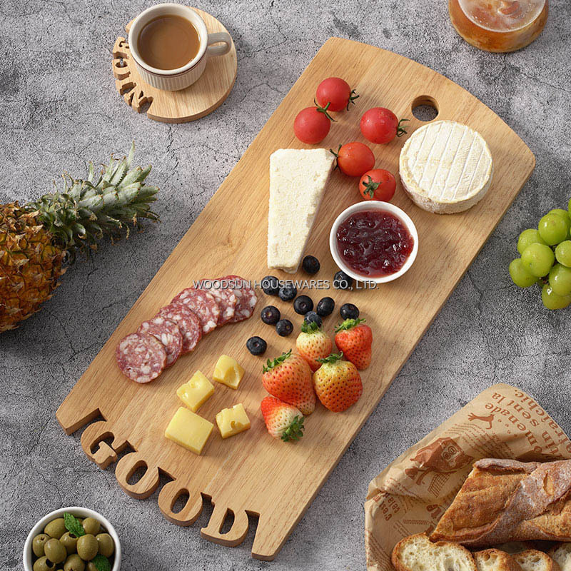 Woodsun Solid Lettering Wood Chopping Cutting Board Serving Wooden Tray Serving