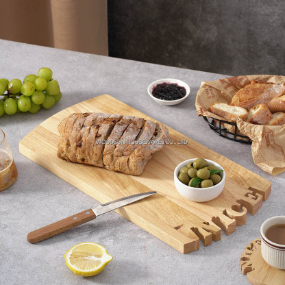 Woodsun Solid Lettering Wood Chopping Cutting Board Serving Wooden Tray Serving
