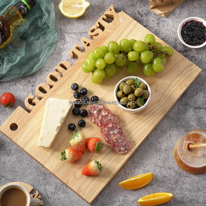 Woodsun Solid Lettering Palveleva Hallitus Serving Wooden Board Wholesale Cutting Board
